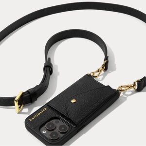 Bandolier Hailey Black & Gold crossbody phone case and strap side-slot wallet ❤️